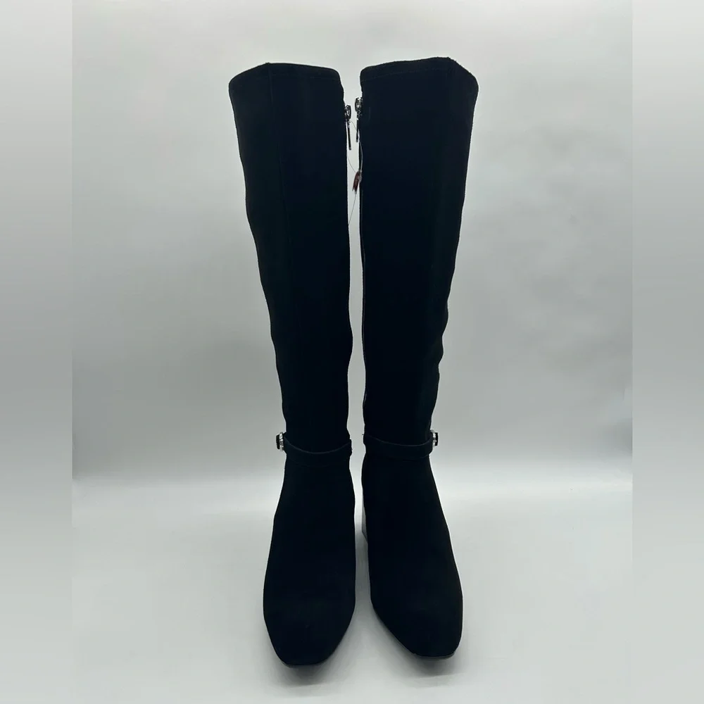 Blondo Twyla Waterproof Tall Boots Black Suede Size 9M Block Heel New In Box